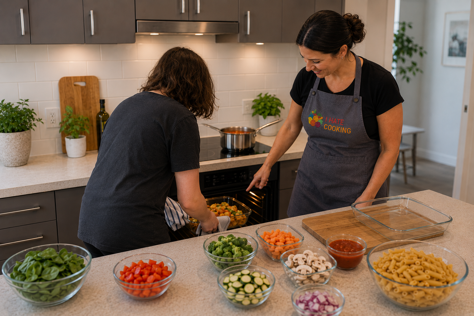 Cook preparing fresh food in a home kitchen